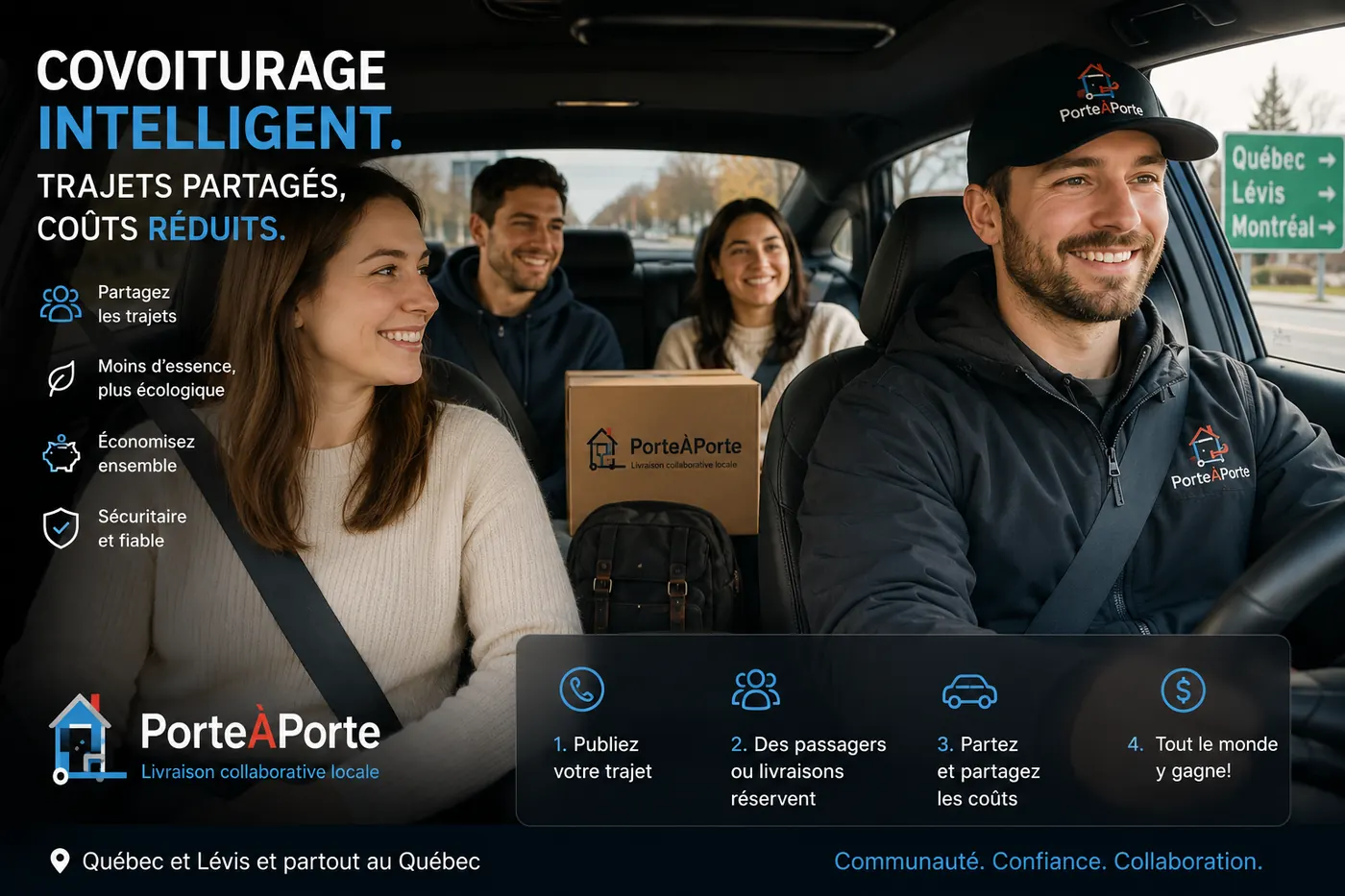 Colis dans un trajet de covoiturage